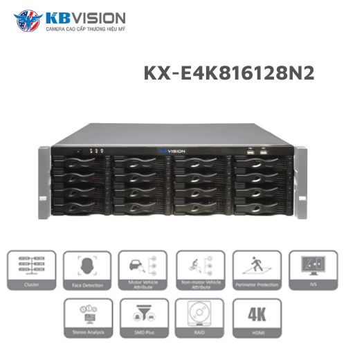 Đầu ghi hình NVR 128 kênh KBVISION KX-E4K816128N2