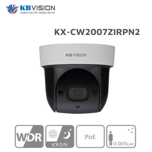 Camera IP PTZ mini ốp trần 2.0MP tích hợp mic KBVISION KX-CW2007ZIRPN2