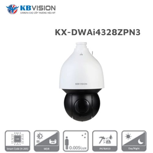Camera Speed Dome AI IP 4.0MP KBVISION KX-DWAi4328ZPN3
