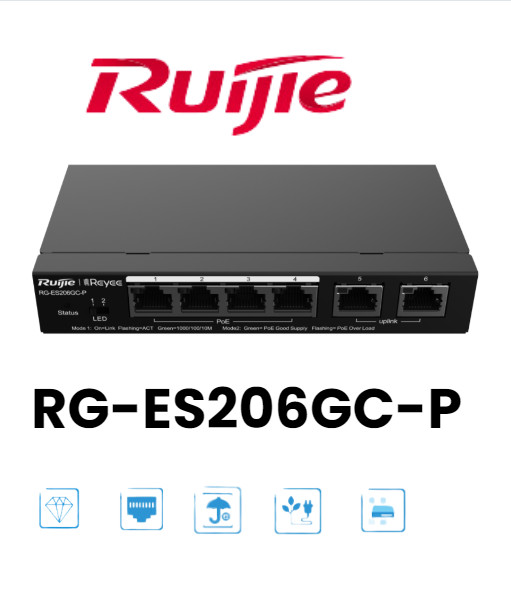 Thiết bị mạng rg-es206gc-p phiên bản mới