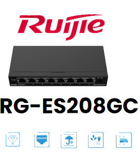 Thiết bị mạng RG-ES208GC quản lý hiệu quả với 8 cổng