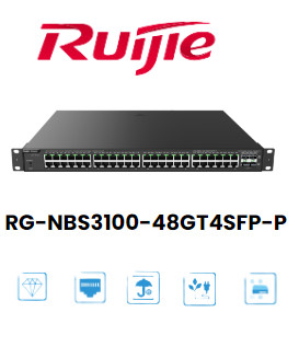 Thiết bị mạng RG-NBS3100-48GT4SFP-P chạy tốc độ cao với 48 cổng