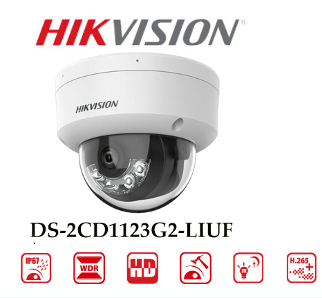 Camera DS-2CD1123G2-LIUF Dome IP 2MP Đèn Kép
