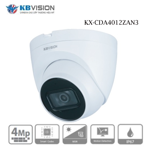 Camera Kbvision KX-CDA4012ZAN3 Độ Phân Giải 4MP Tích hợp Mic