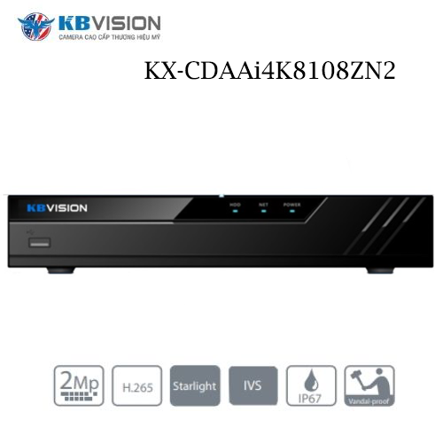 Đầu ghi KX-CDAAi4K8108ZN2 Và KX-CAi4K8108N2 NVR 8 kênh Kbvision