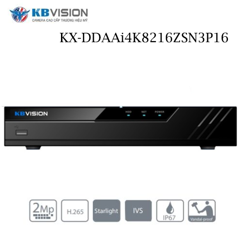 Đầu ghi KX-DDAAi4K8216ZSN3P16 Và KX-DAi4K8216SN3P16 IP 16 kênh KBVISION