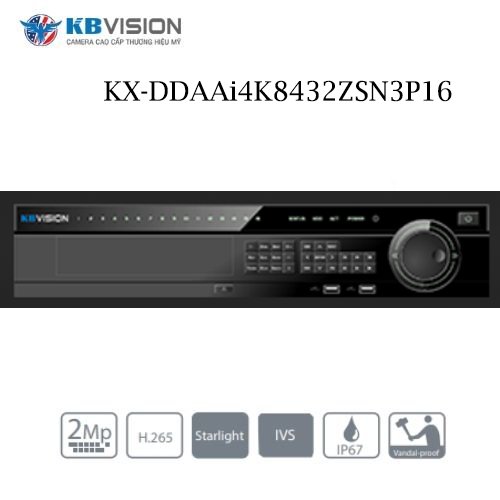Đầu ghi KX-DDAAi4K8432ZSN3P16 Và KX-DAi4K8432SN3P16 IP 32 kênh Kbvision