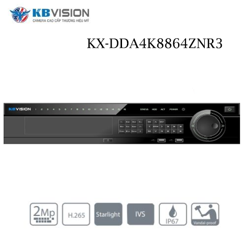 Đầu Ghi KX-DDA4K8864ZNR3 Và KX-D4K8864NR3 IP 64 kênh Kbvision