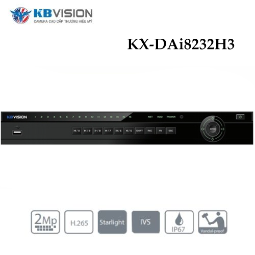 Đầu Ghi Kbvision KX-DAi8232H3 Công Nghệ AI Full 32 Kênh