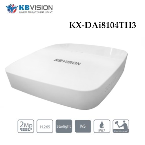 Đầu Ghi Kbvision KX-DAi8104TH3 AI Nhận Diện Khuôn Mặt 4 Kênh