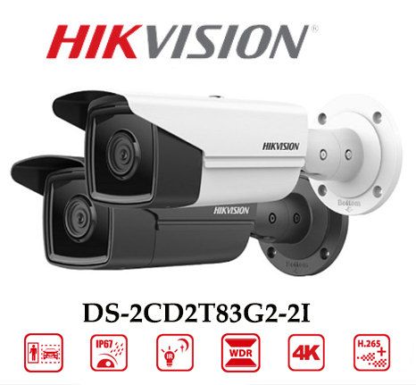 Camera Hikvision DS-2CD2T83G2-2I 8MP Ánh Sáng Hồng Ngoại 60m