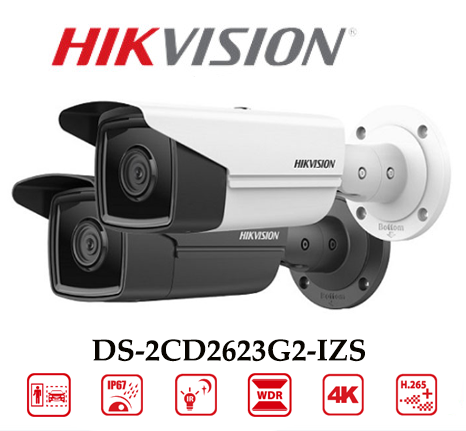 Camera Hikvision DS-2CD2623G2-IZS 2MP Cổng Audio