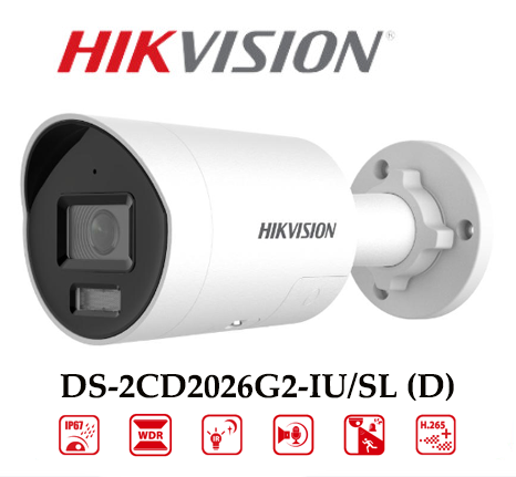 Camera Hikvision DS-2CD2026G2-IU/SL (D) 2MP Nhận Diện Khuôn Mặt