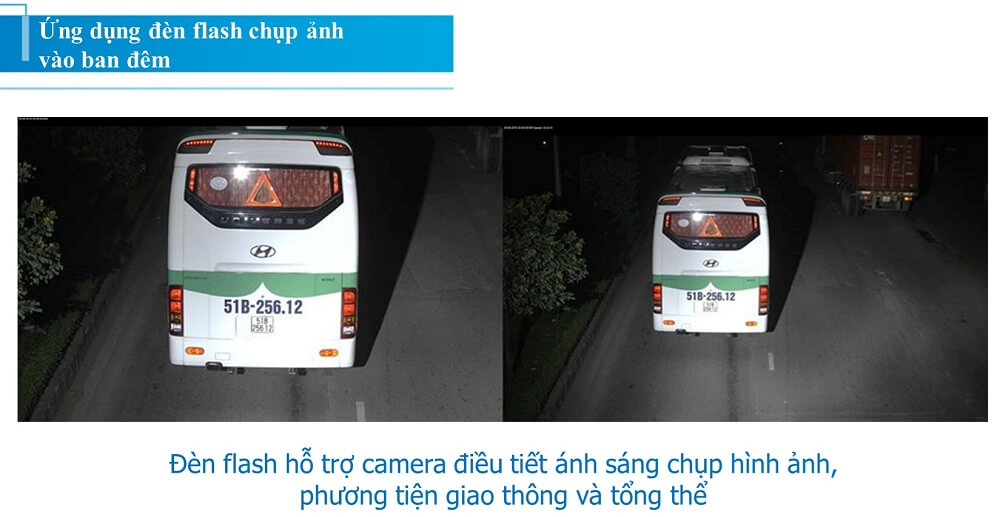Đèn flash camera giao thông chụp ảnh ban đêm